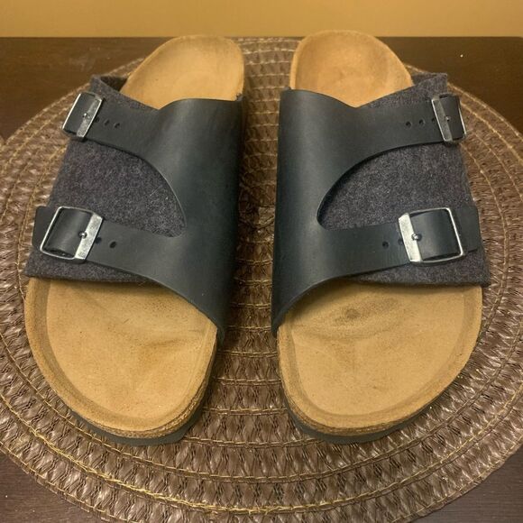 Birkenstock ZURICH Black Slides Size 42/ Women 11/ Men 9 EUC - Picture 1 of 7